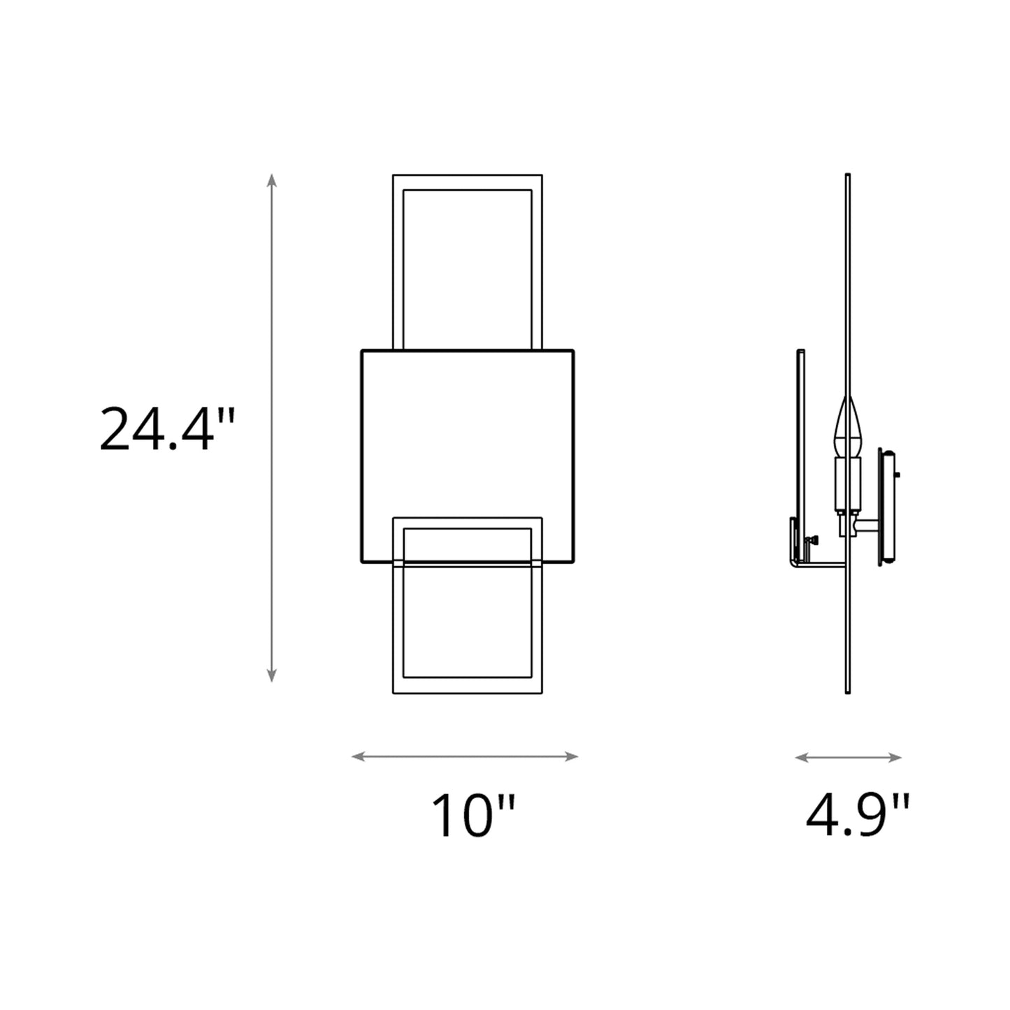 Geo Wall Light - line drawing.