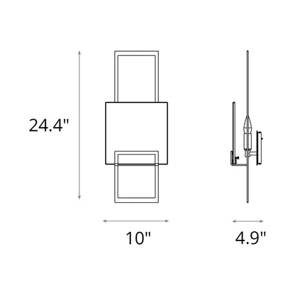 Geo Wall Light - line drawing.