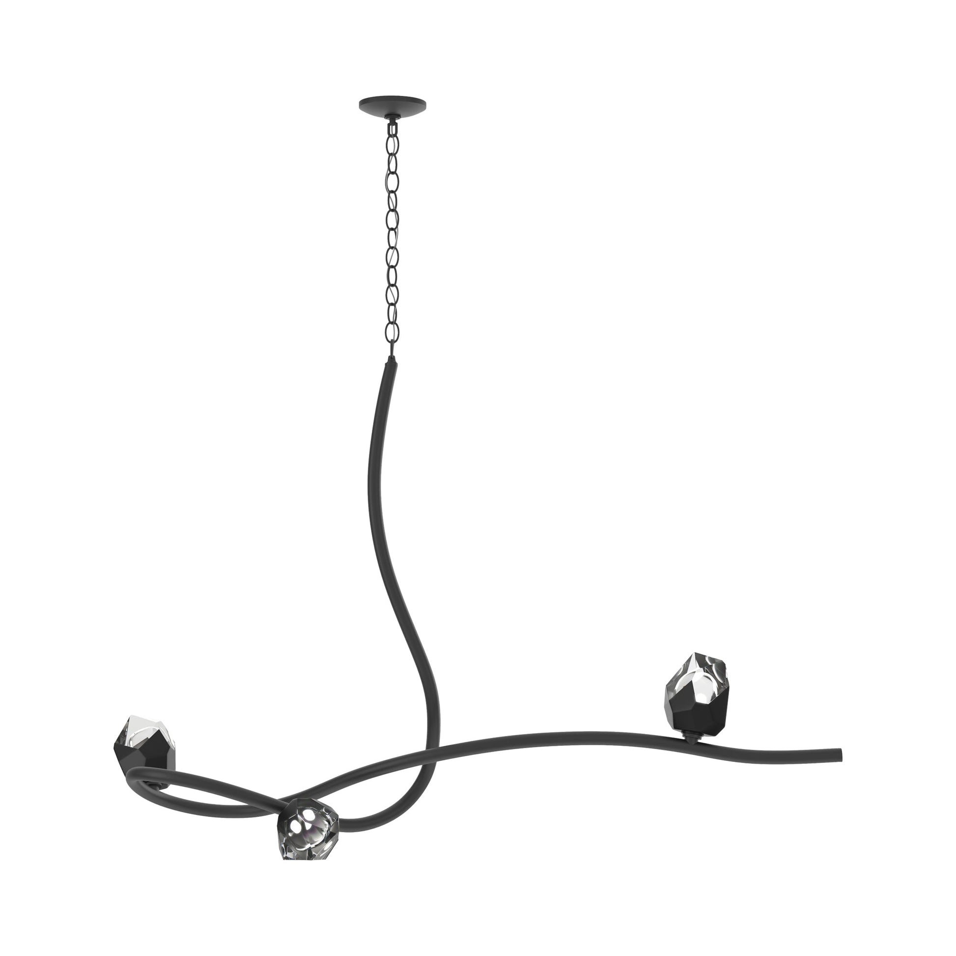 Glacier Pendant Light in Black/Black Crystal (3-Light).
