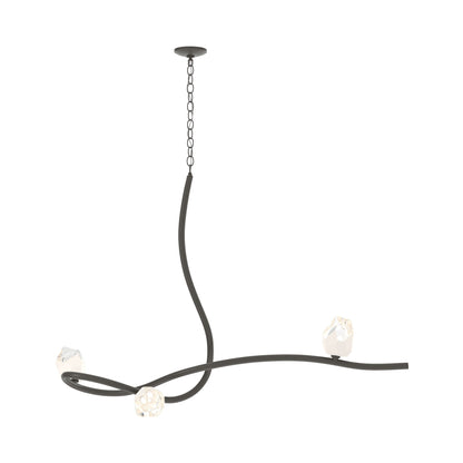Glacier Pendant Light in Dark Smoke/White Crystal (3-Light).