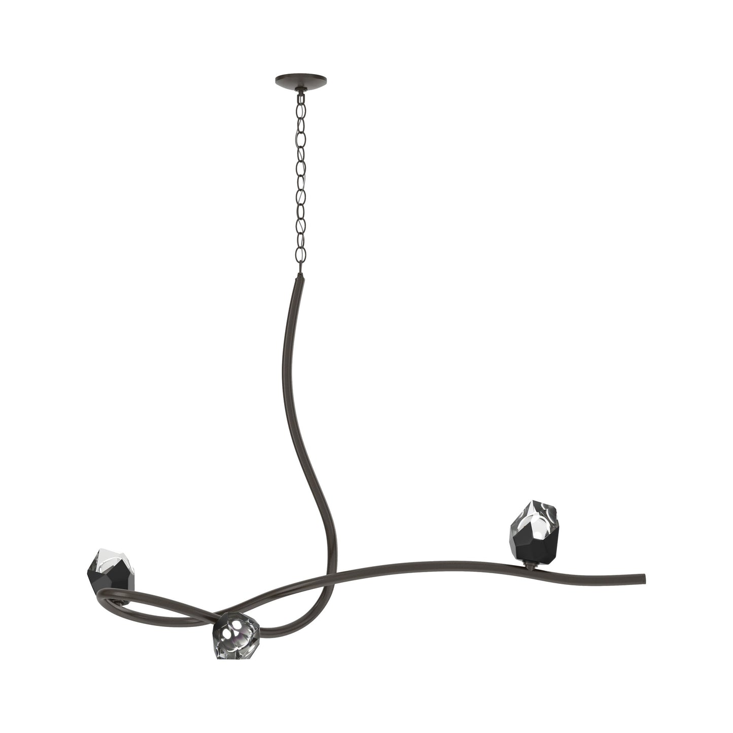 Glacier Pendant Light in Oil Rubbed Bronze/Black Crystal (3-Light).
