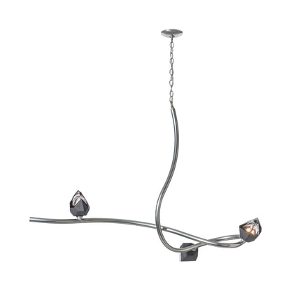 Glacier Pendant Light in Sterling/Black Crystal (3-Light).