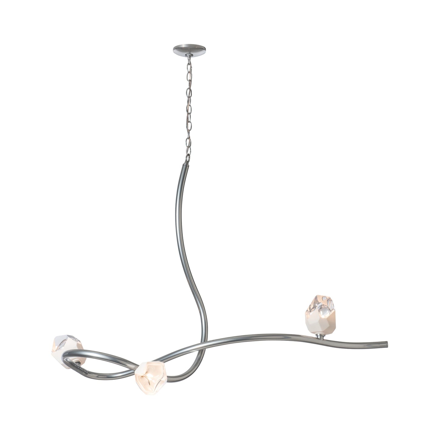 Glacier Pendant Light in Sterling/White Crystal (3-Light).