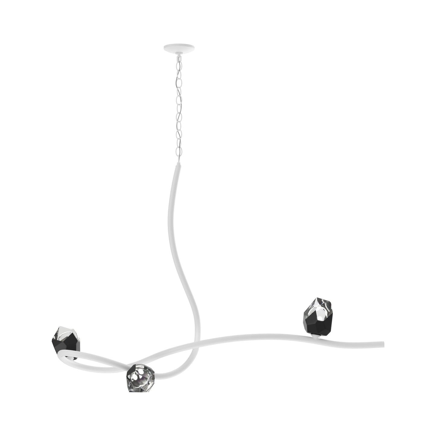 Glacier Pendant Light in White/Black Crystal (3-Light).