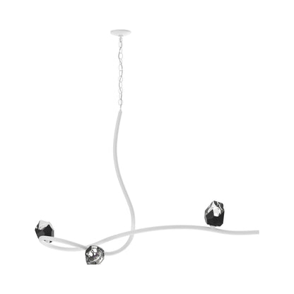Glacier Pendant Light in White/Black Crystal (3-Light).