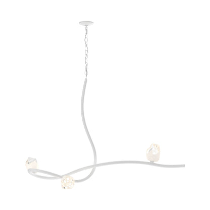 Glacier Pendant Light in White/White Crystal (3-Light).