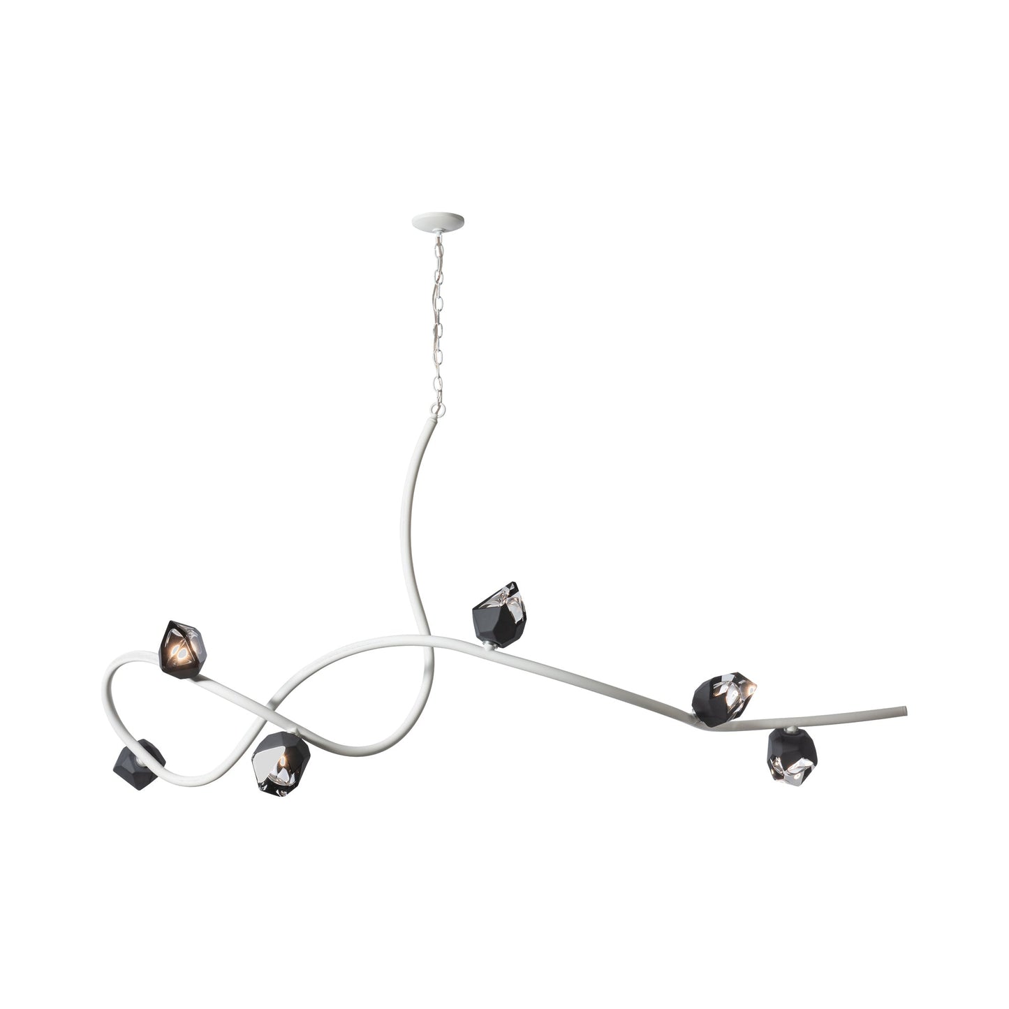 Glacier Pendant Light in White/Black Crystal (6-Light).