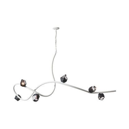 Glacier Pendant Light in White/Black Crystal (6-Light).