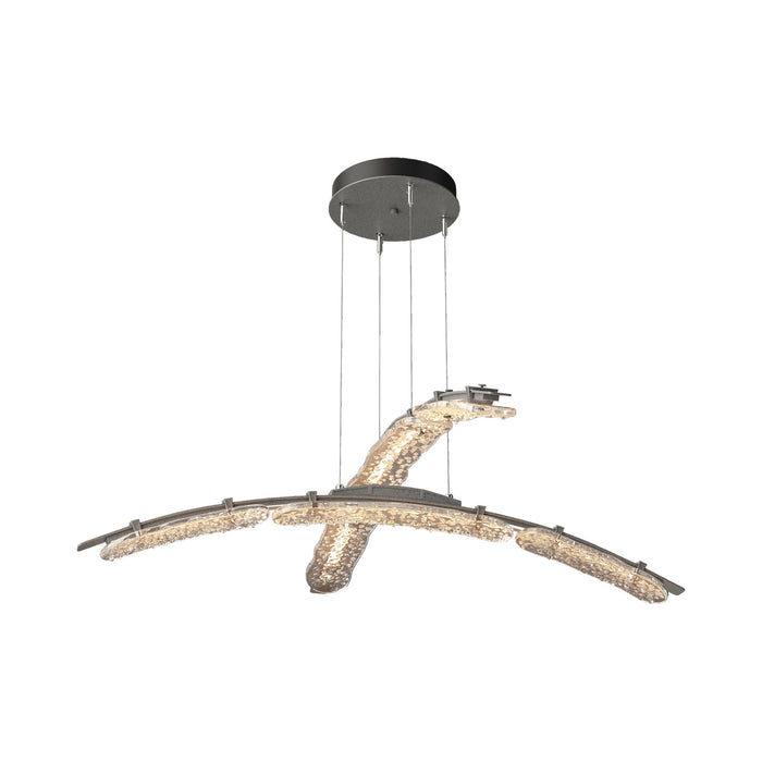 Glissade LED Double Pendant Light in Natural Iron.