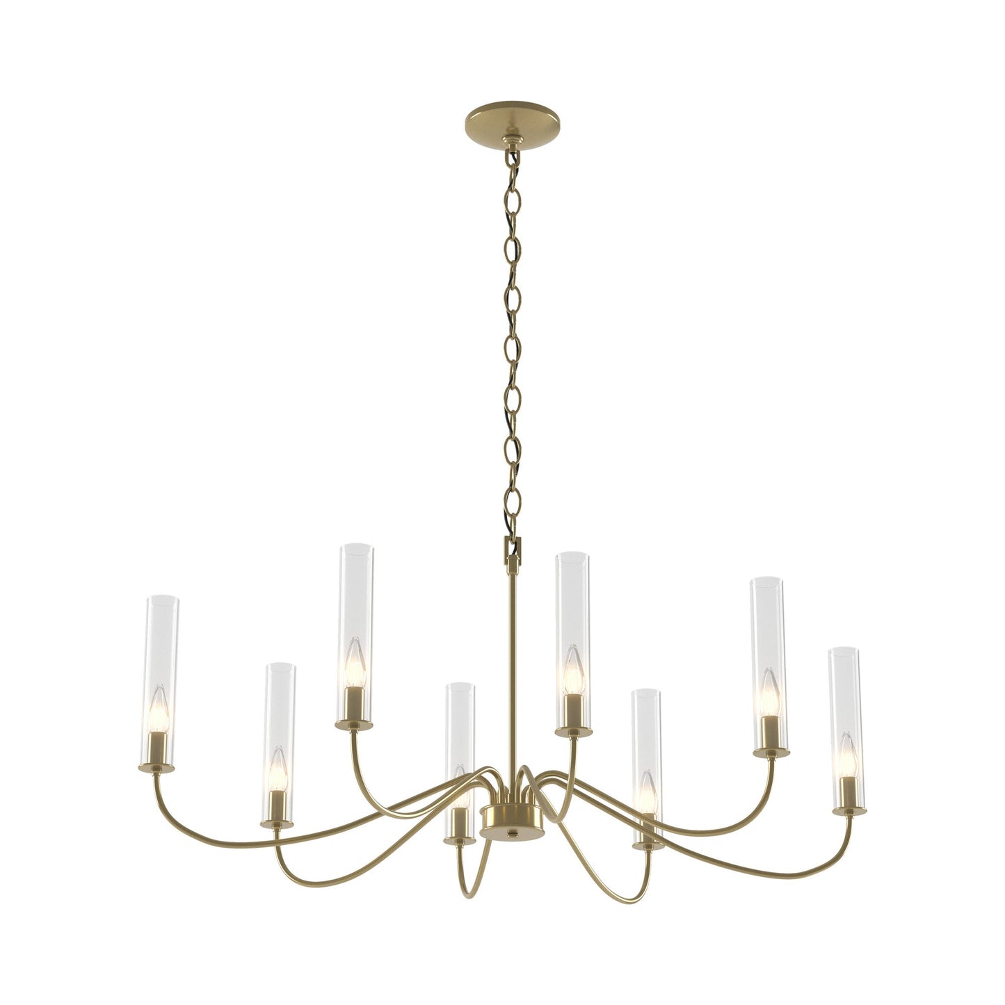 Grace Chandelier in Modern Brass.