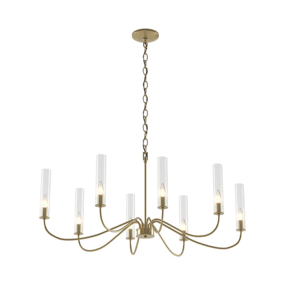 Grace Chandelier in Modern Brass.