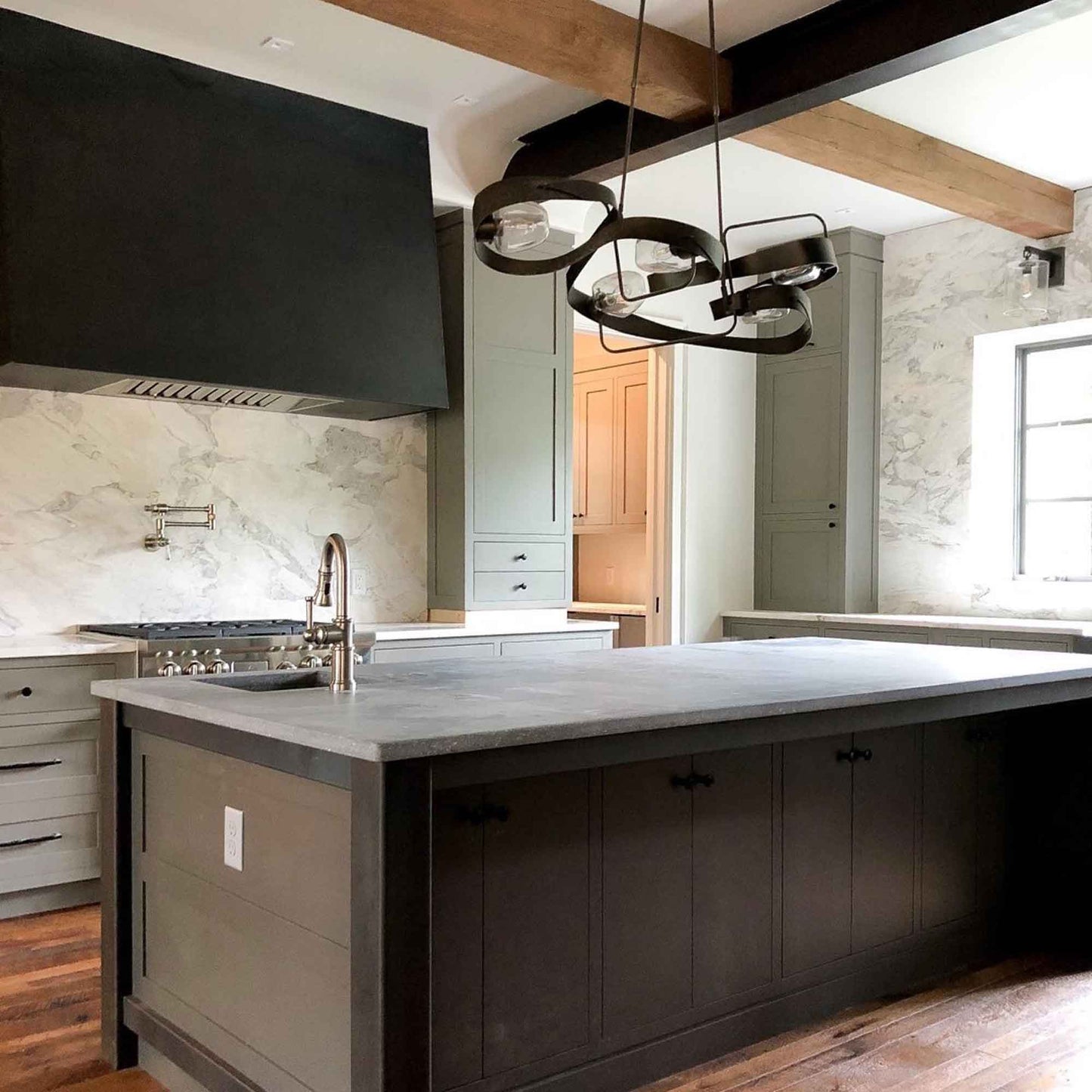 Graffiti Multi Light Pendant Light in kitchen.