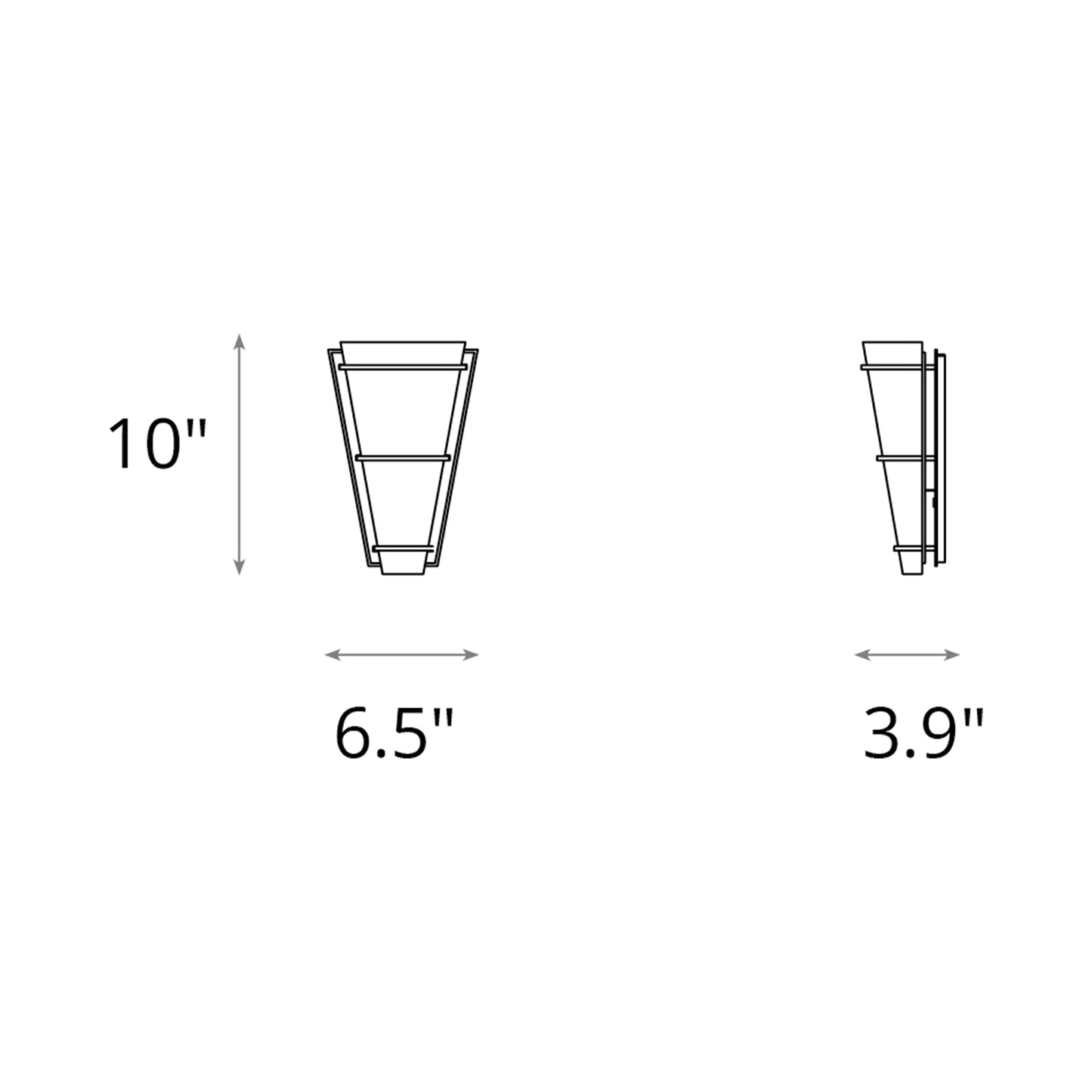 Half Cone Suspended Wall Light - line drawing.