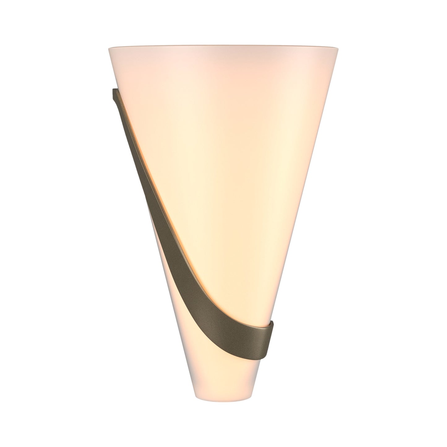 Half Cone Wall Light in Soft Gold (Left).