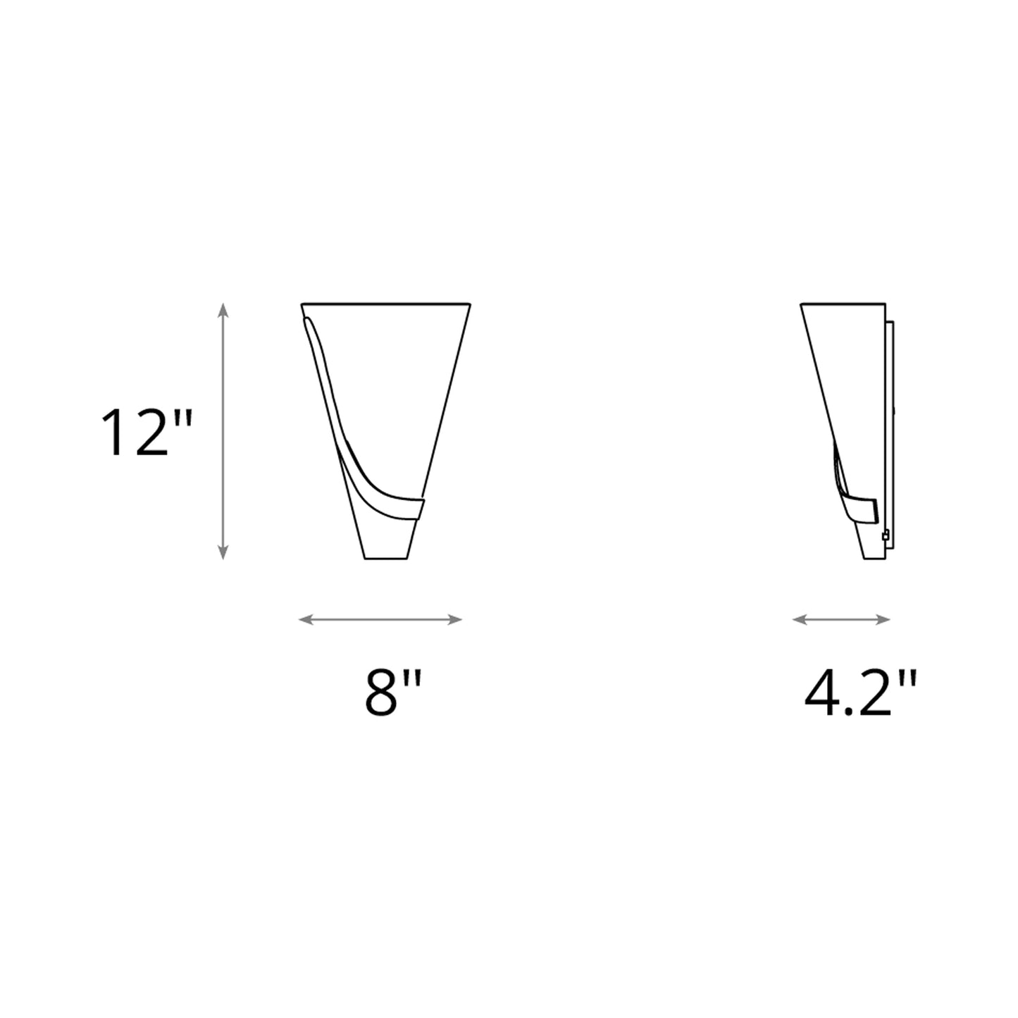 Half Cone Wall Light - line drawing.