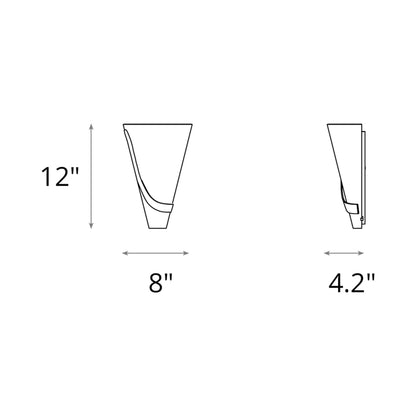 Half Cone Wall Light - line drawing.