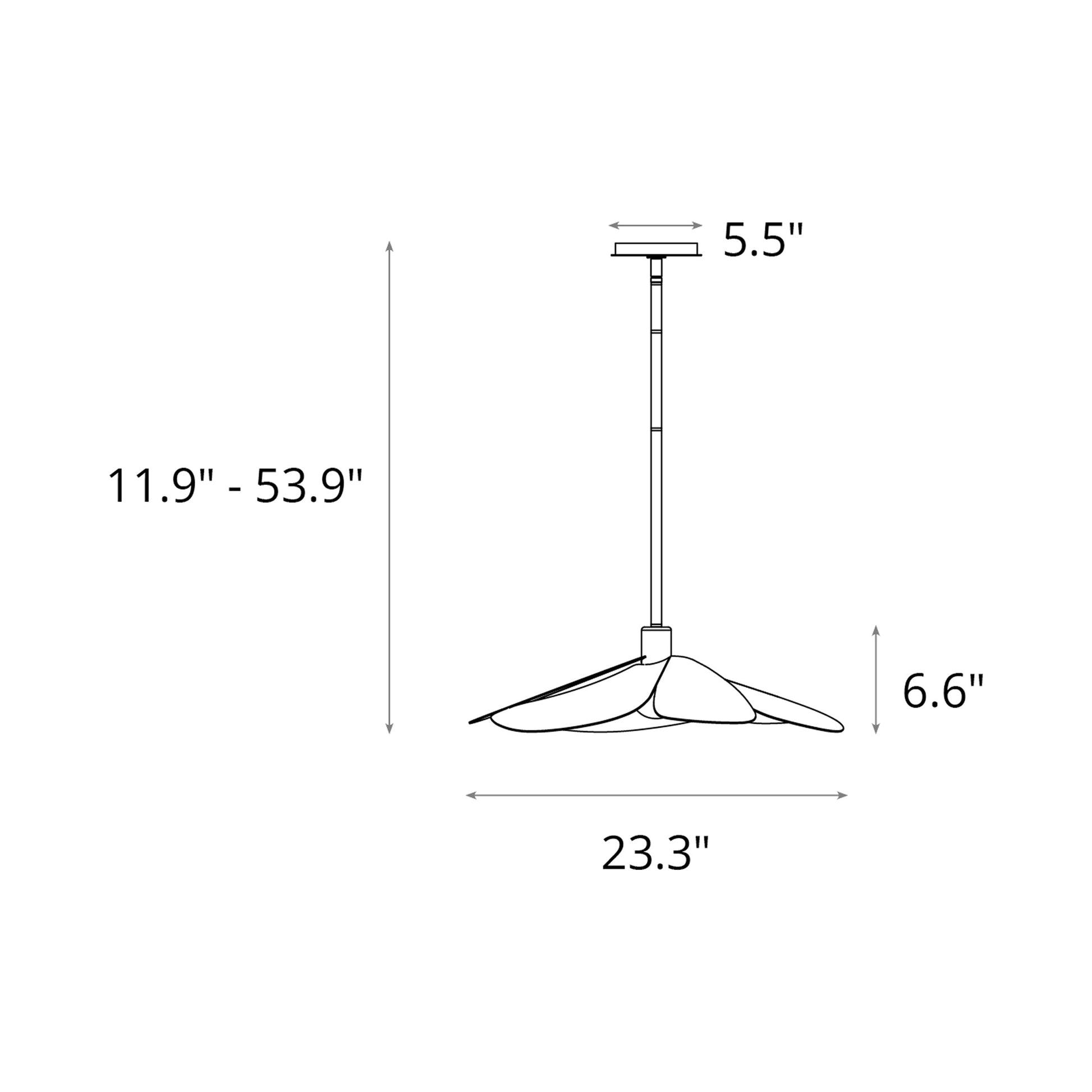 Hana Pendant Light - line drawing.
