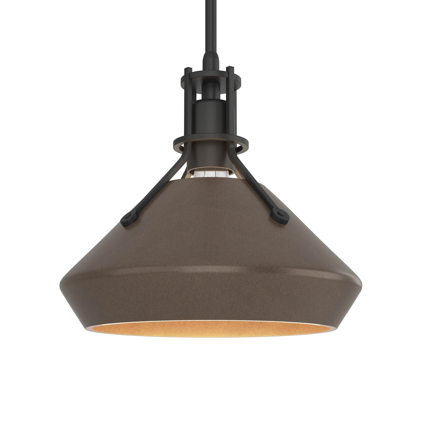 Henry Chamfer Pendant Light in Black/Bronze.