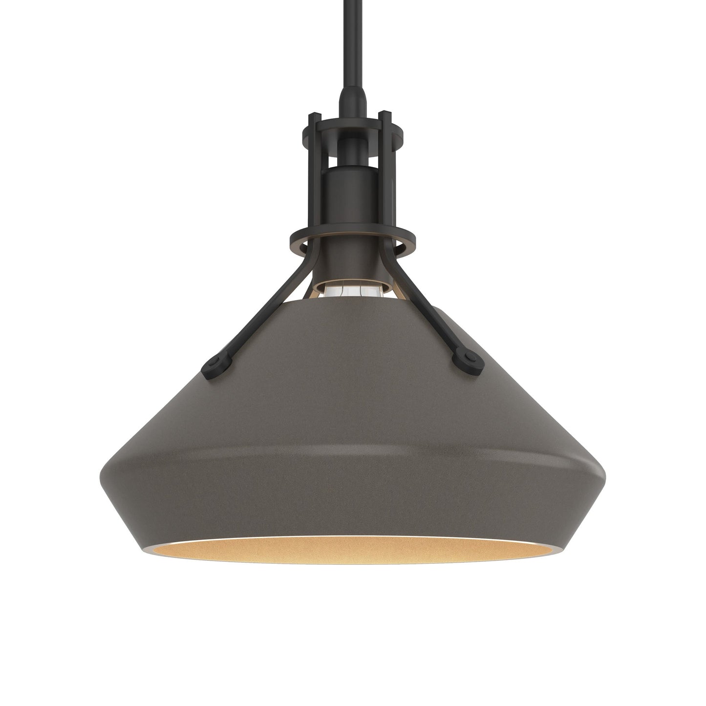 Henry Chamfer Pendant Light in Black/Dark Smoke.