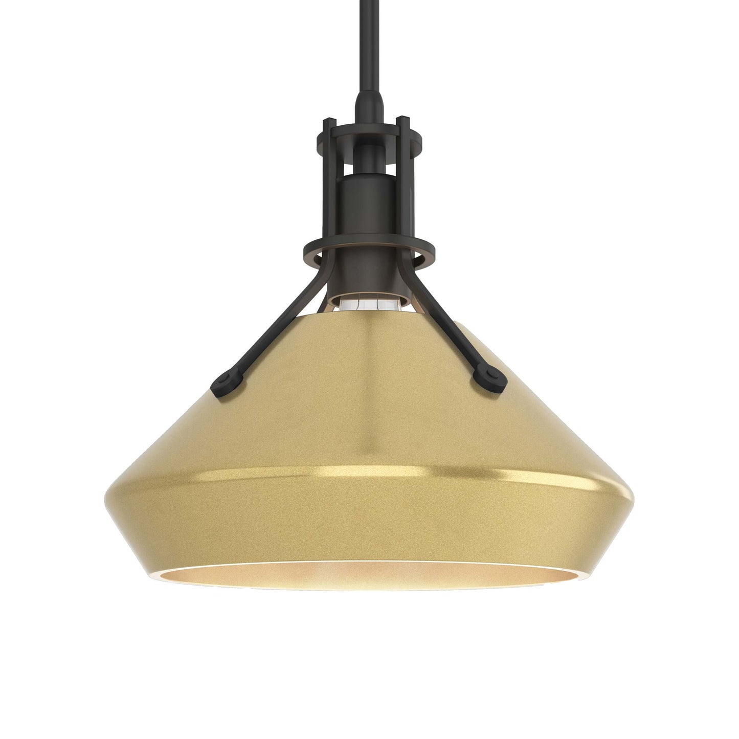 Henry Chamfer Pendant Light in Black/Modern Brass.