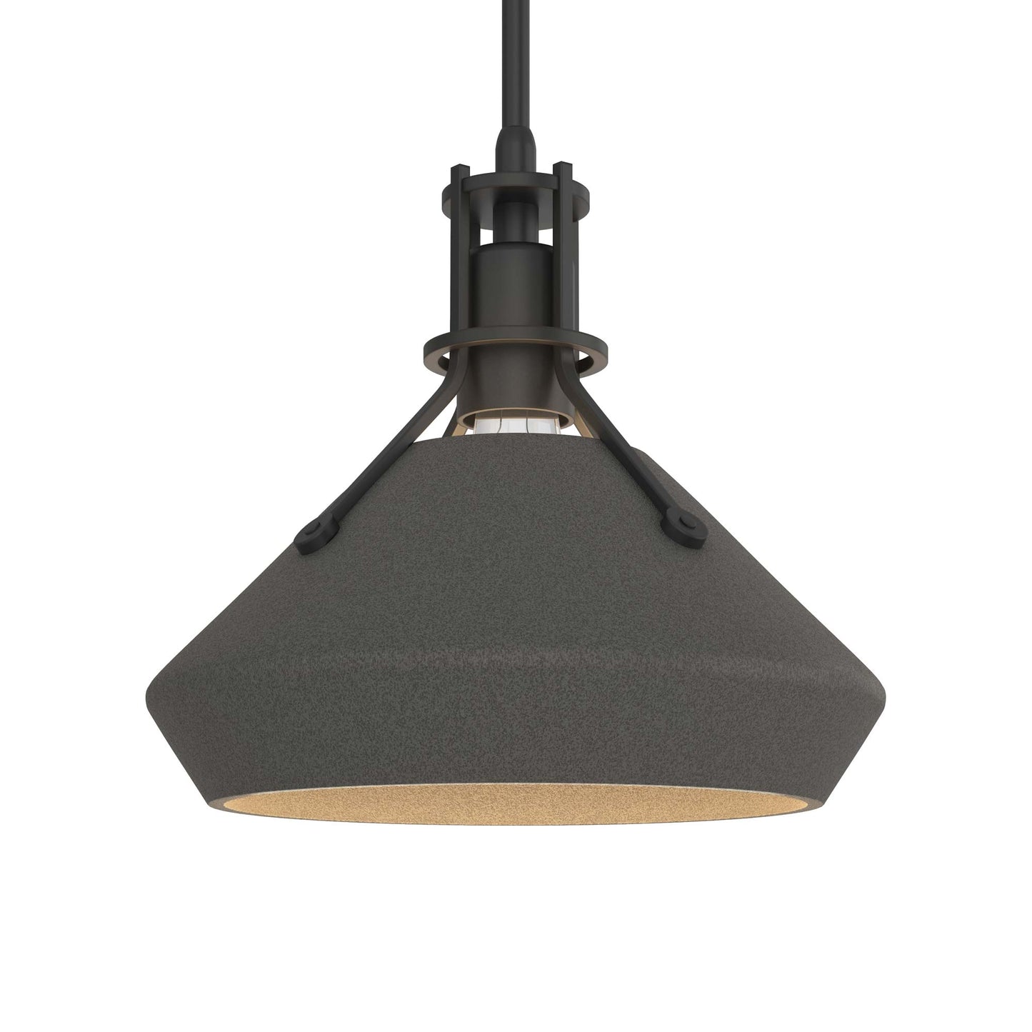 Henry Chamfer Pendant Light in Black/Natural Iron.