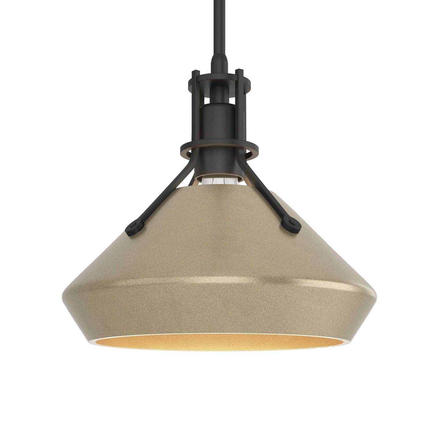 Henry Chamfer Pendant Light in Black/Soft Gold.