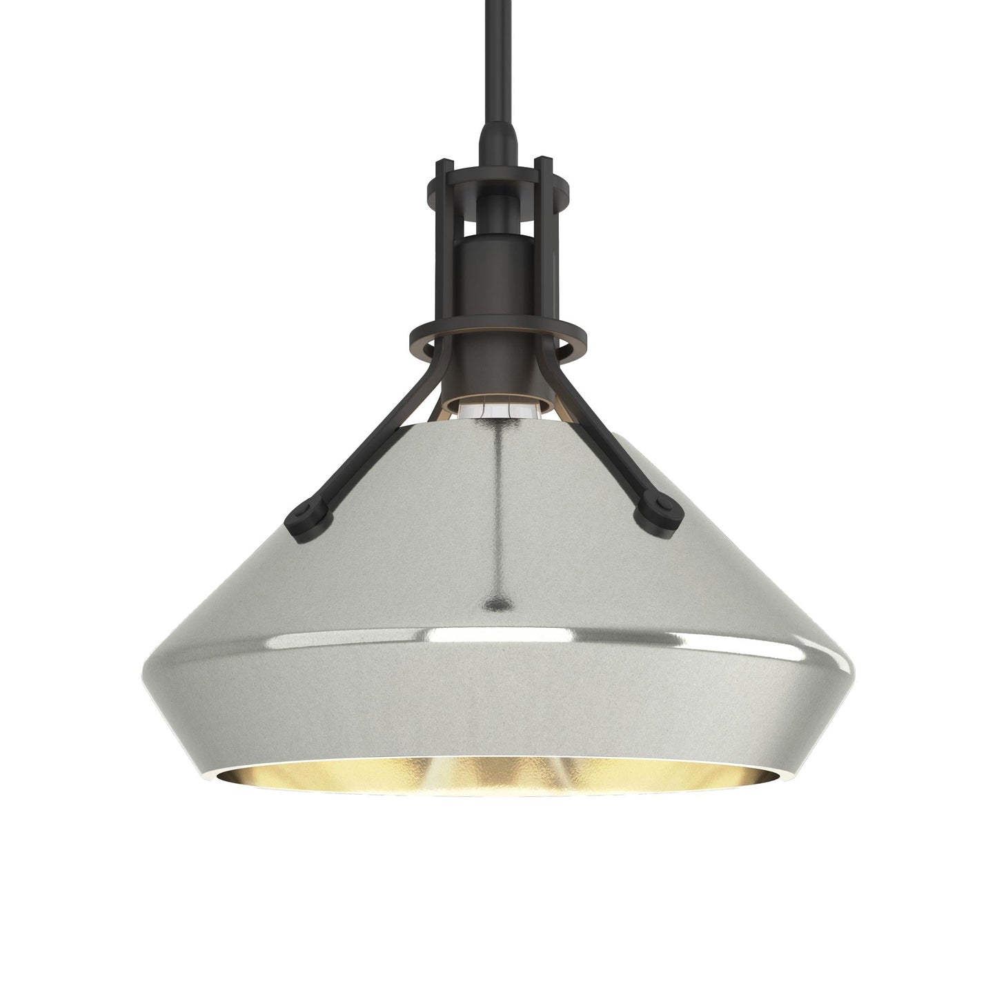 Henry Chamfer Pendant Light in Black/Sterling.
