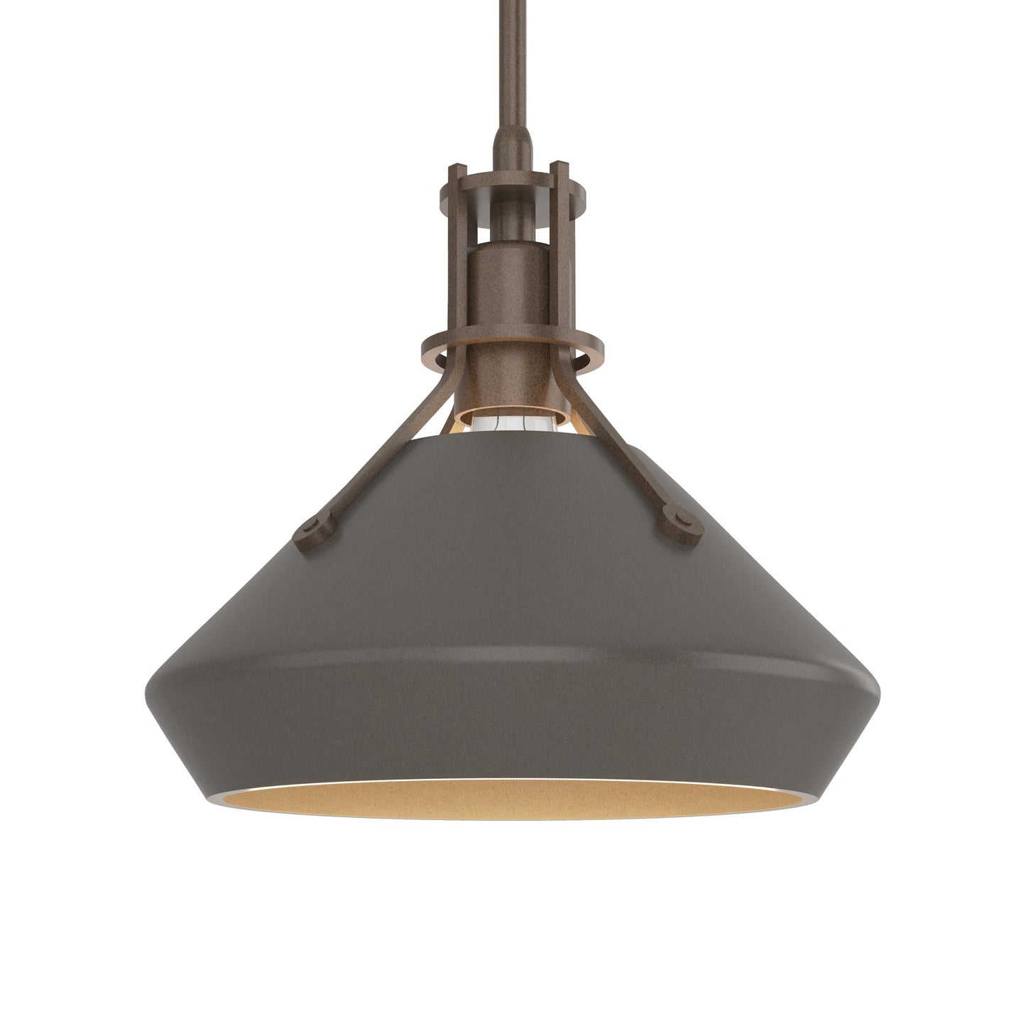 Henry Chamfer Pendant Light in Bronze/Dark Smoke.