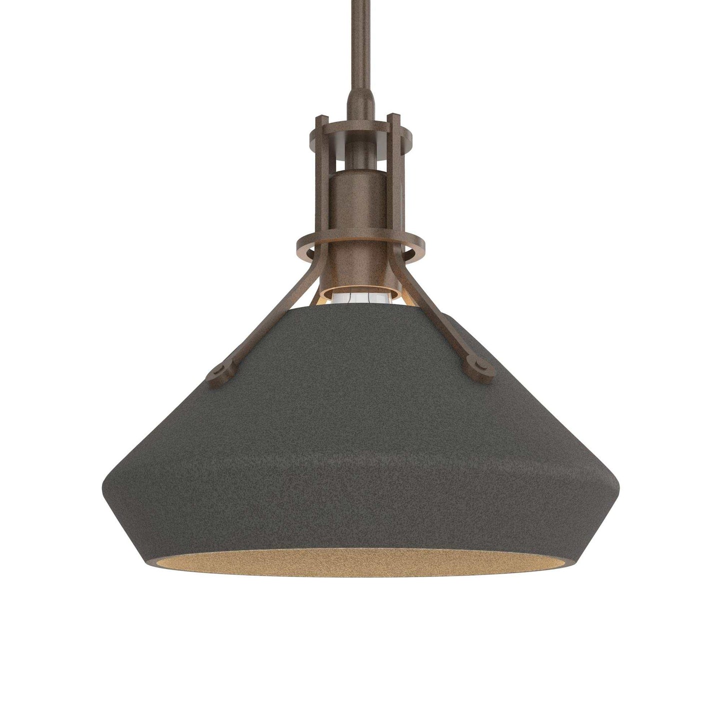 Henry Chamfer Pendant Light in Bronze/Natural Iron.