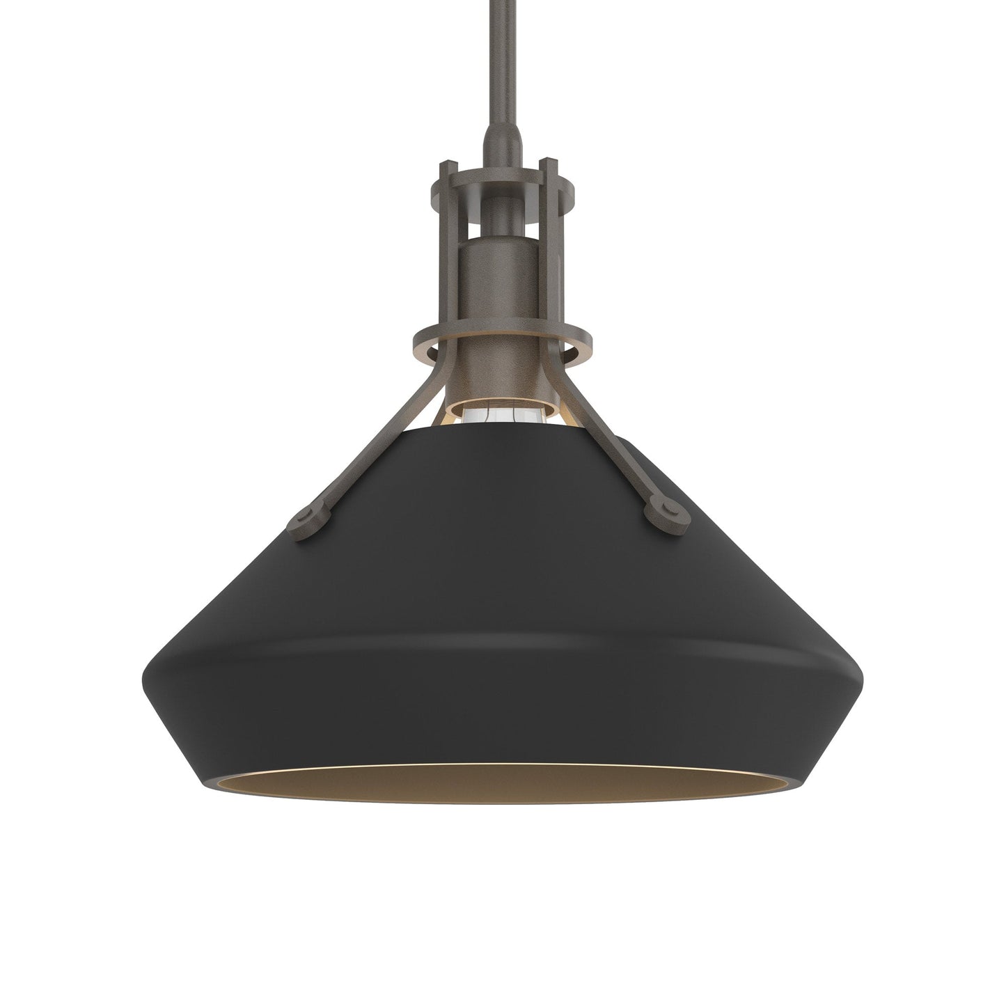 Henry Chamfer Pendant Light in Dark Smoke/Black.