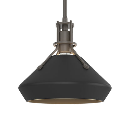 Henry Chamfer Pendant Light in Dark Smoke/Black.