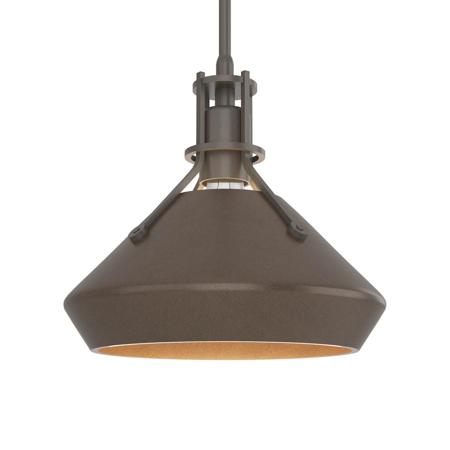 Henry Chamfer Pendant Light in Dark Smoke/Bronze.