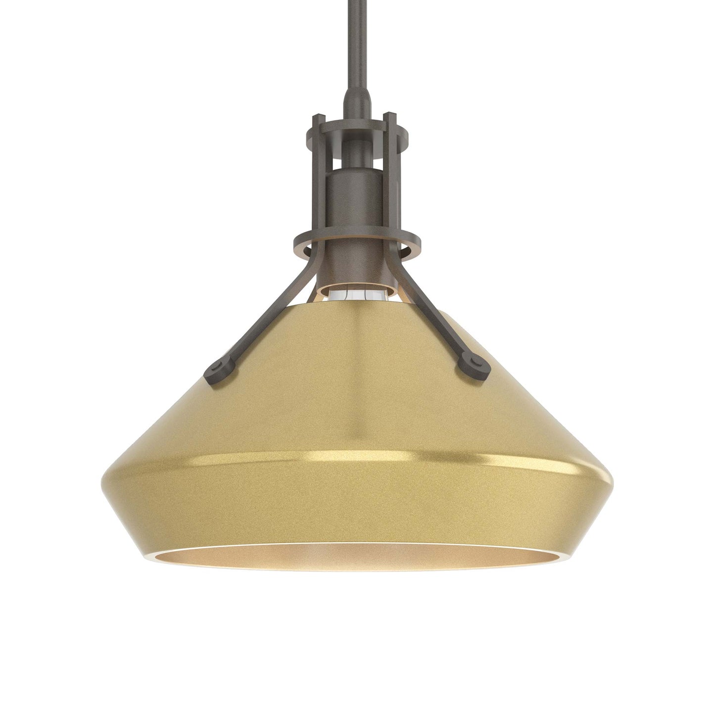 Henry Chamfer Pendant Light in Dark Smoke/Modern Brass.