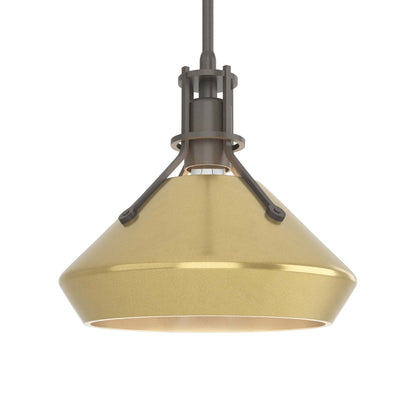 Henry Chamfer Pendant Light in Dark Smoke/Modern Brass.
