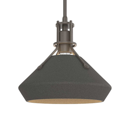 Henry Chamfer Pendant Light in Dark Smoke/Natural Iron.