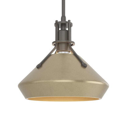 Henry Chamfer Pendant Light in Dark Smoke/Soft Gold.