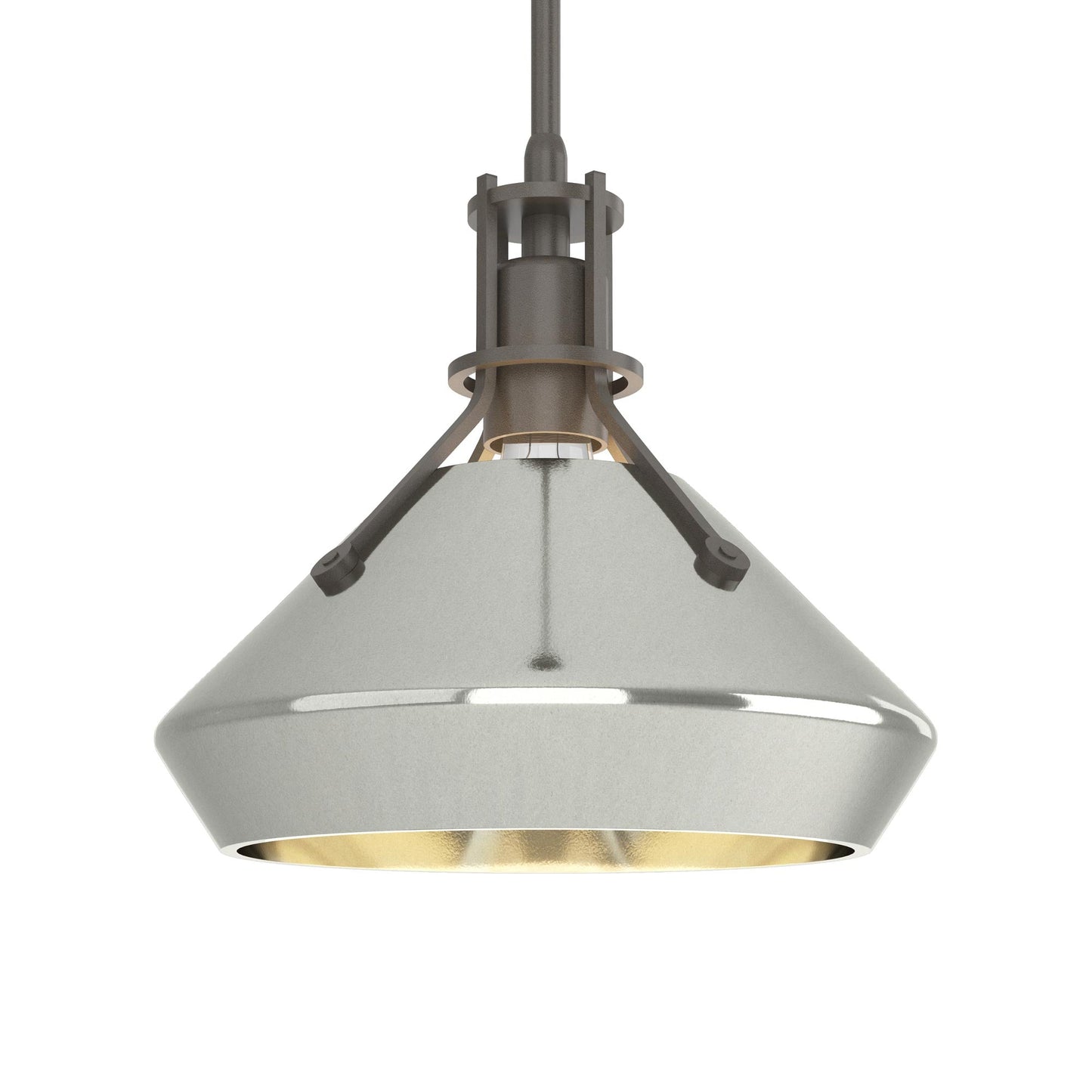 Henry Chamfer Pendant Light in Dark Smoke/Sterling.
