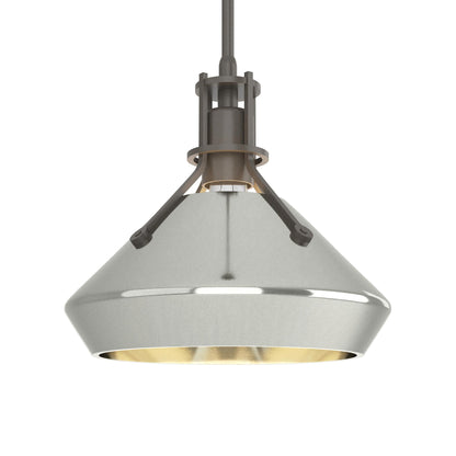 Henry Chamfer Pendant Light in Dark Smoke/Sterling.