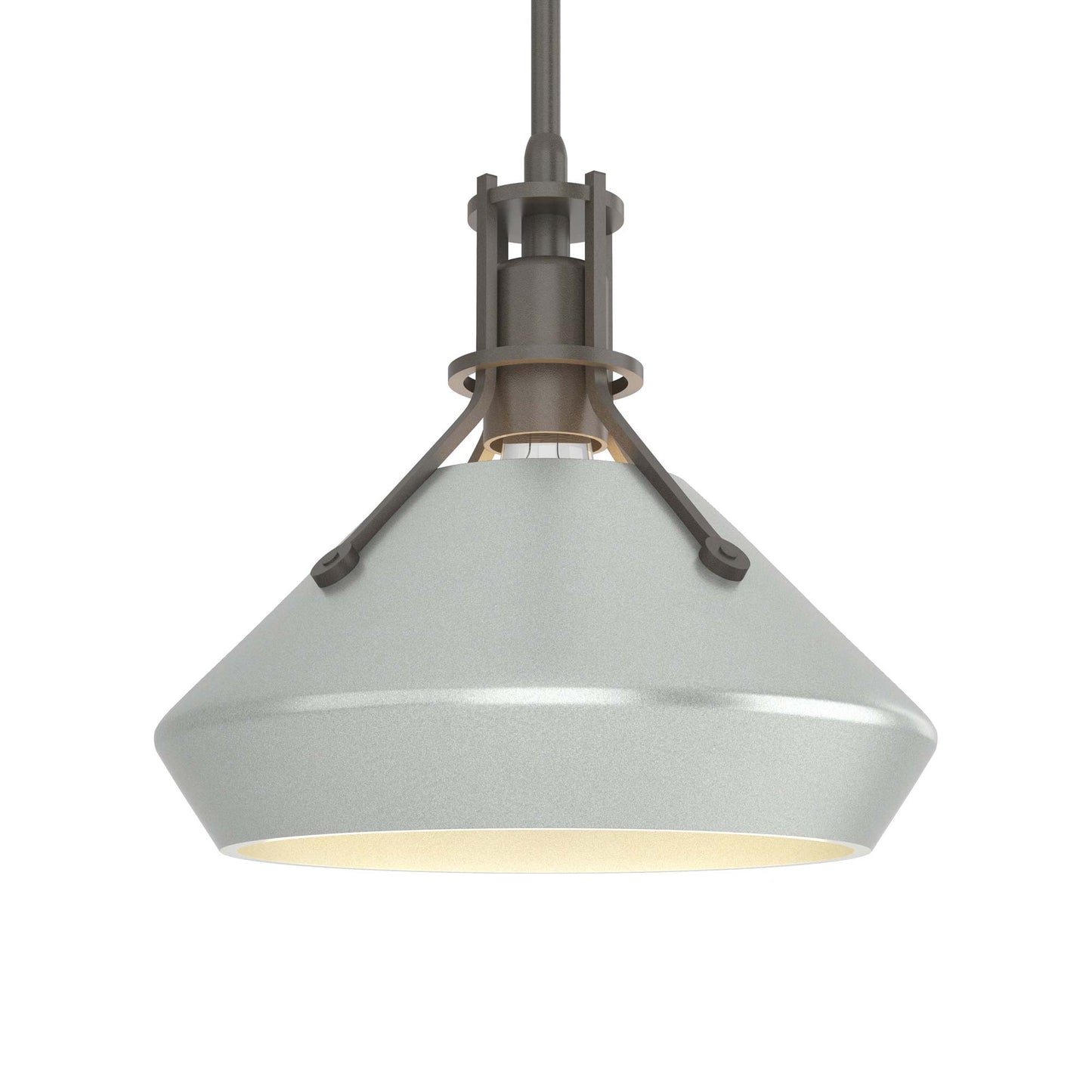 Henry Chamfer Pendant Light in Dark Smoke/Vintage Platinum.