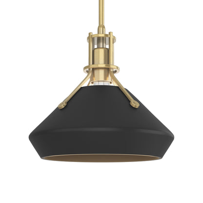 Henry Chamfer Pendant Light in Modern Brass/Black.