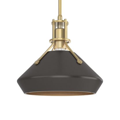 Henry Chamfer Pendant Light in Modern Brass/Oil Rubbed Bronze.
