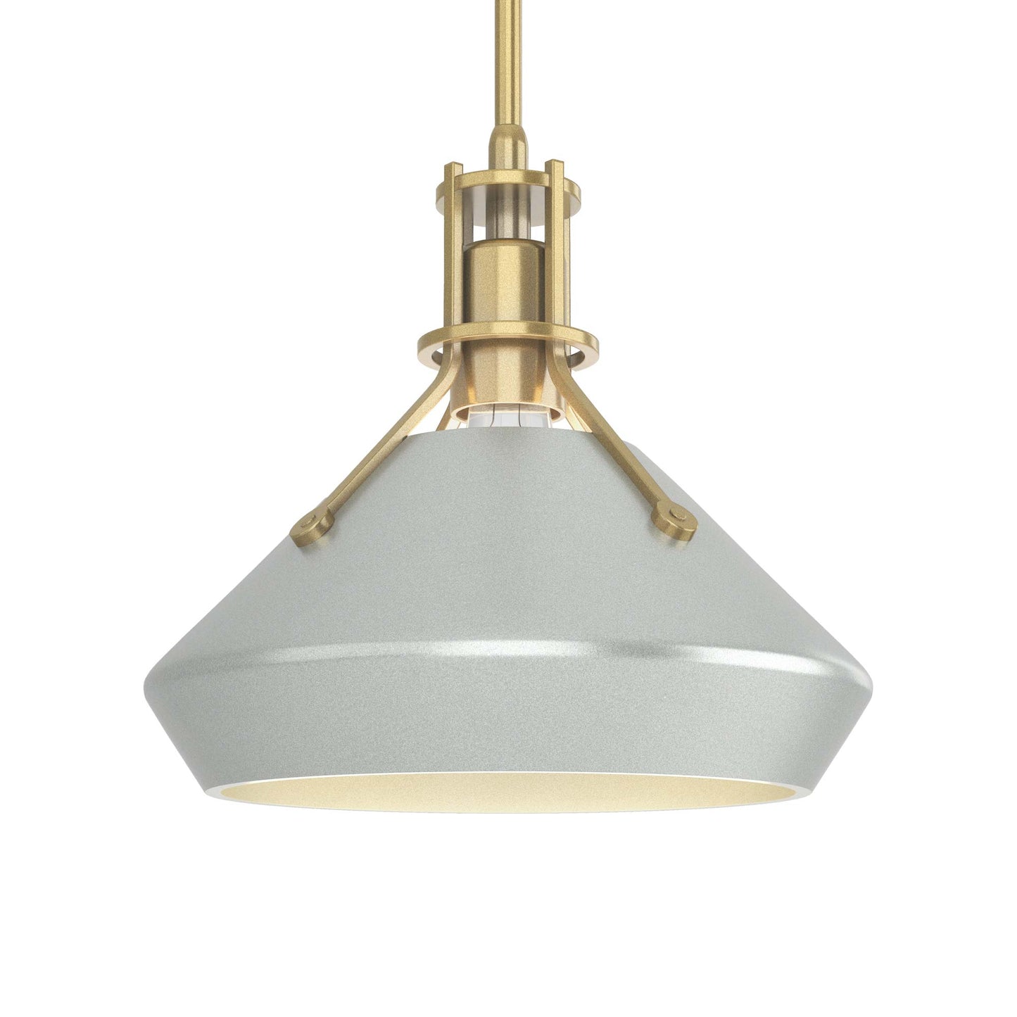 Henry Chamfer Pendant Light in Modern Brass/Vintage Platinum.