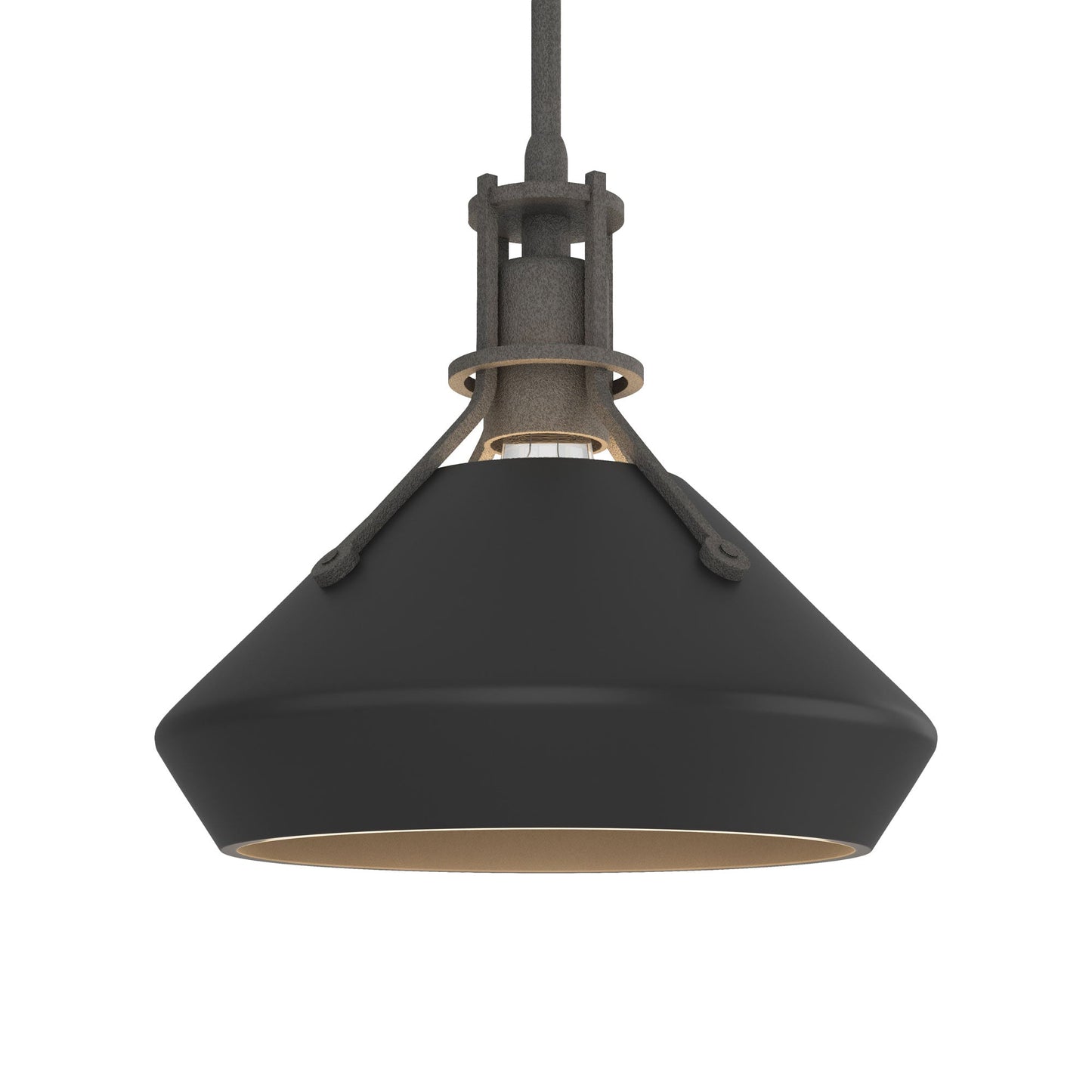 Henry Chamfer Pendant Light in Natural Iron/Black.