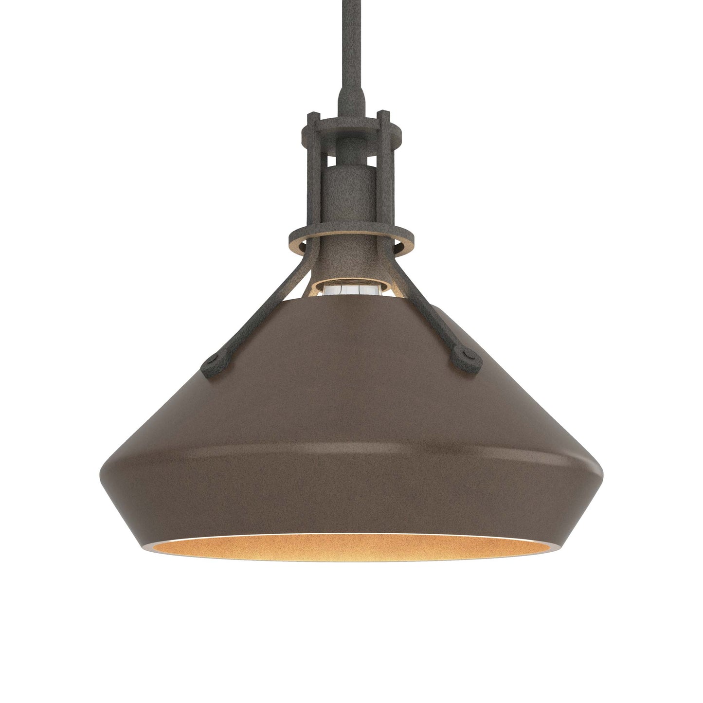 Henry Chamfer Pendant Light in Natural Iron/Bronze.