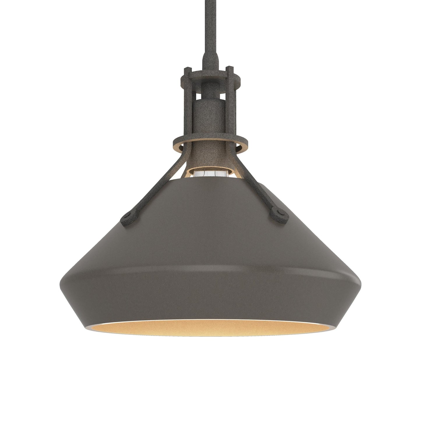Henry Chamfer Pendant Light in Natural Iron/Dark Smoke.