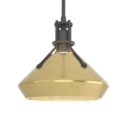 Henry Chamfer Pendant Light in Natural Iron/Modern Brass.