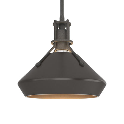 Henry Chamfer Pendant Light in Natural Iron/Oil Rubbed Bronze.