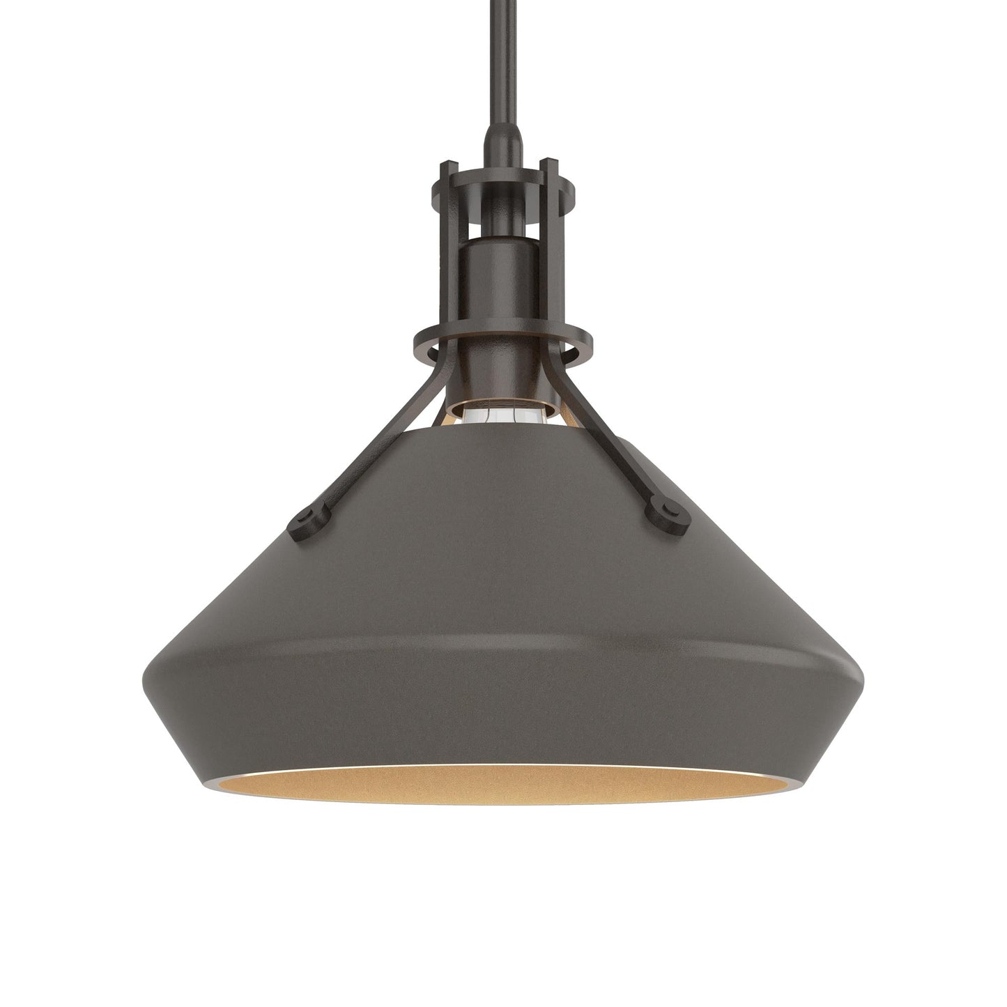 Henry Chamfer Pendant Light in Oil Rubbed Bronze/Dark Smoke.