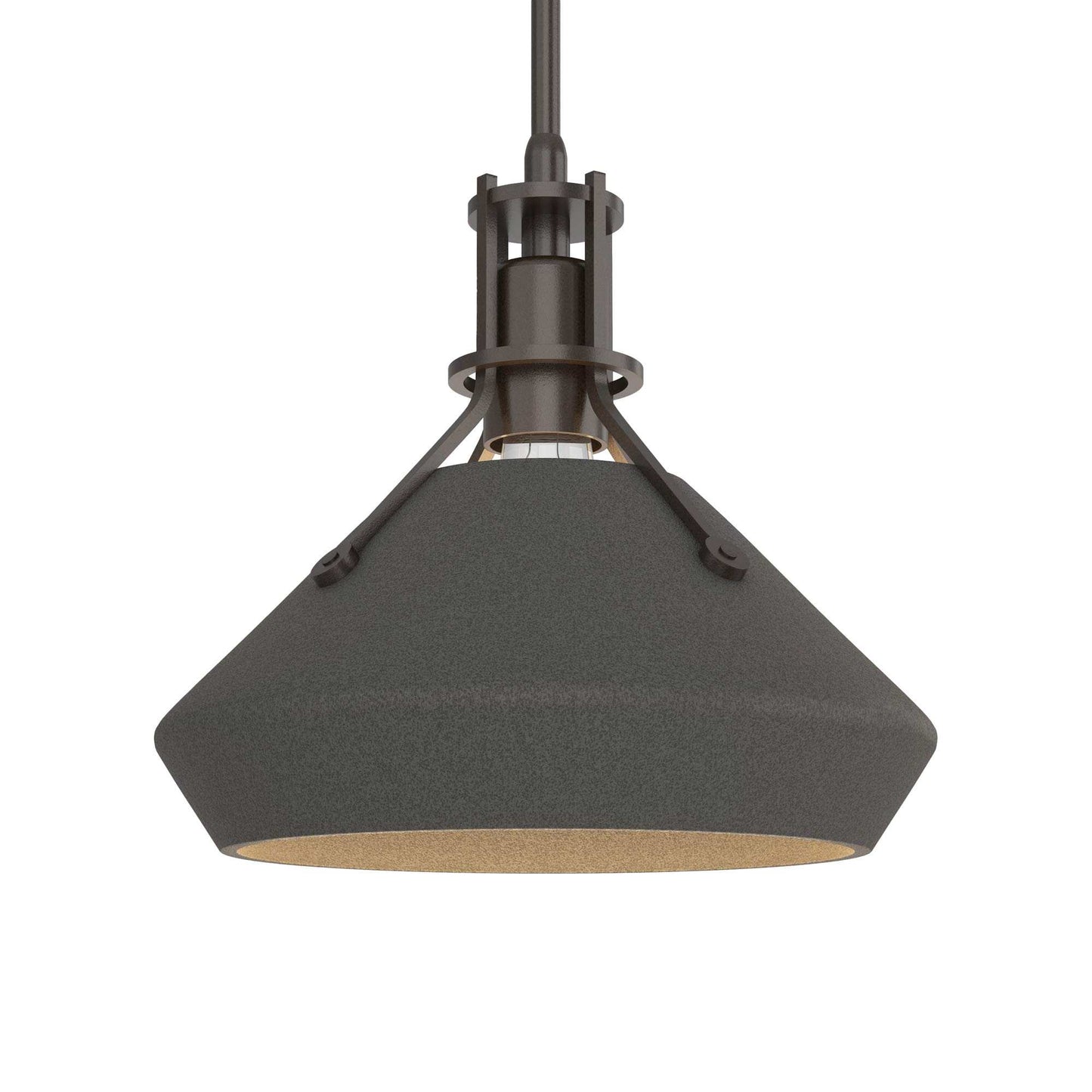 Henry Chamfer Pendant Light in Oil Rubbed Bronze/Natural Iron.