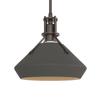 Henry Chamfer Pendant Light in Oil Rubbed Bronze/Natural Iron.